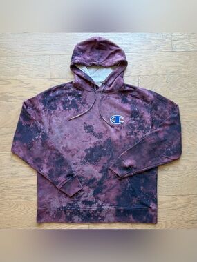 Champion Custom Bleached Blue Hoodie